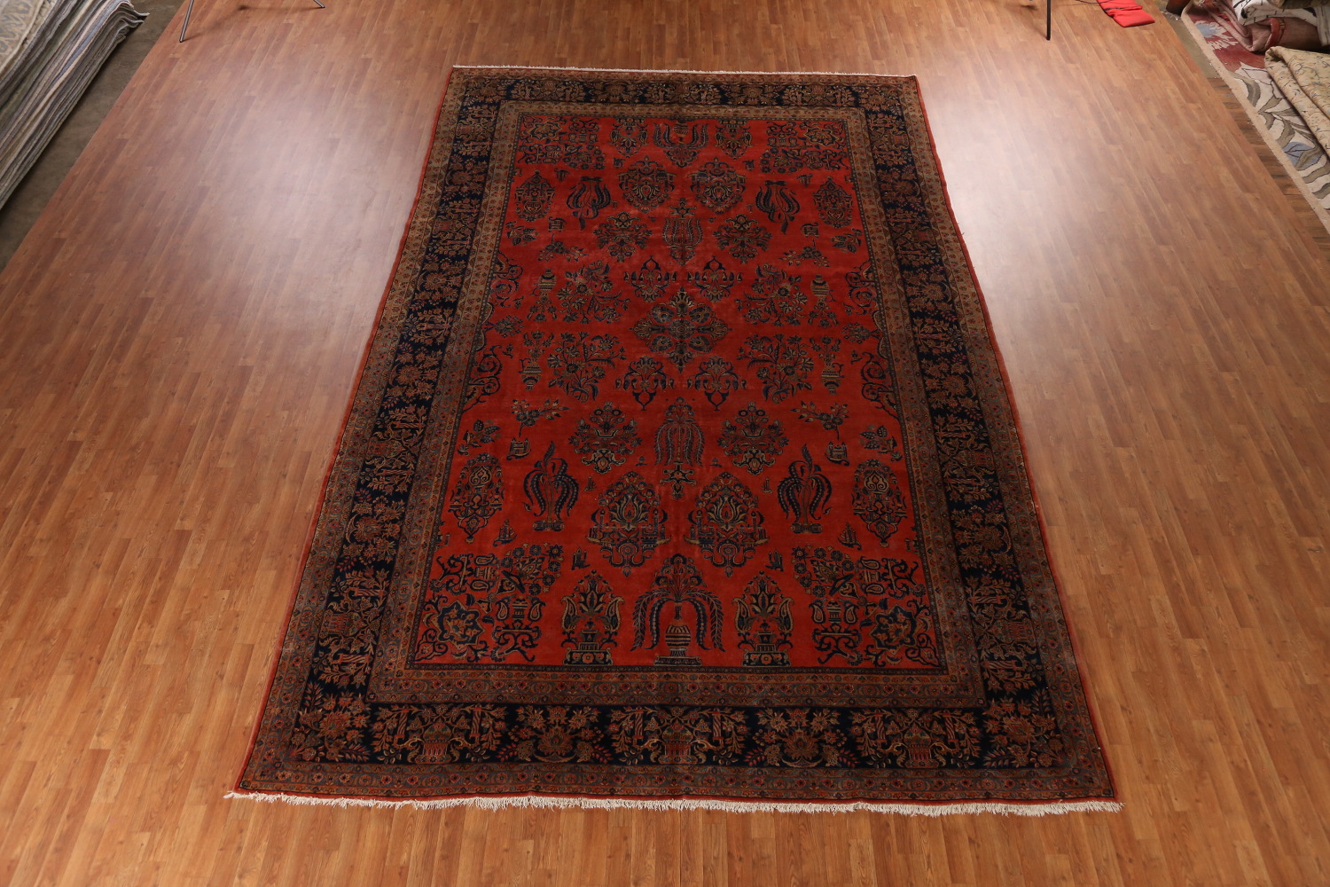 Pre-1900 Vegetable Dye Manchester Wool Kashan Persian Rug 10x16
