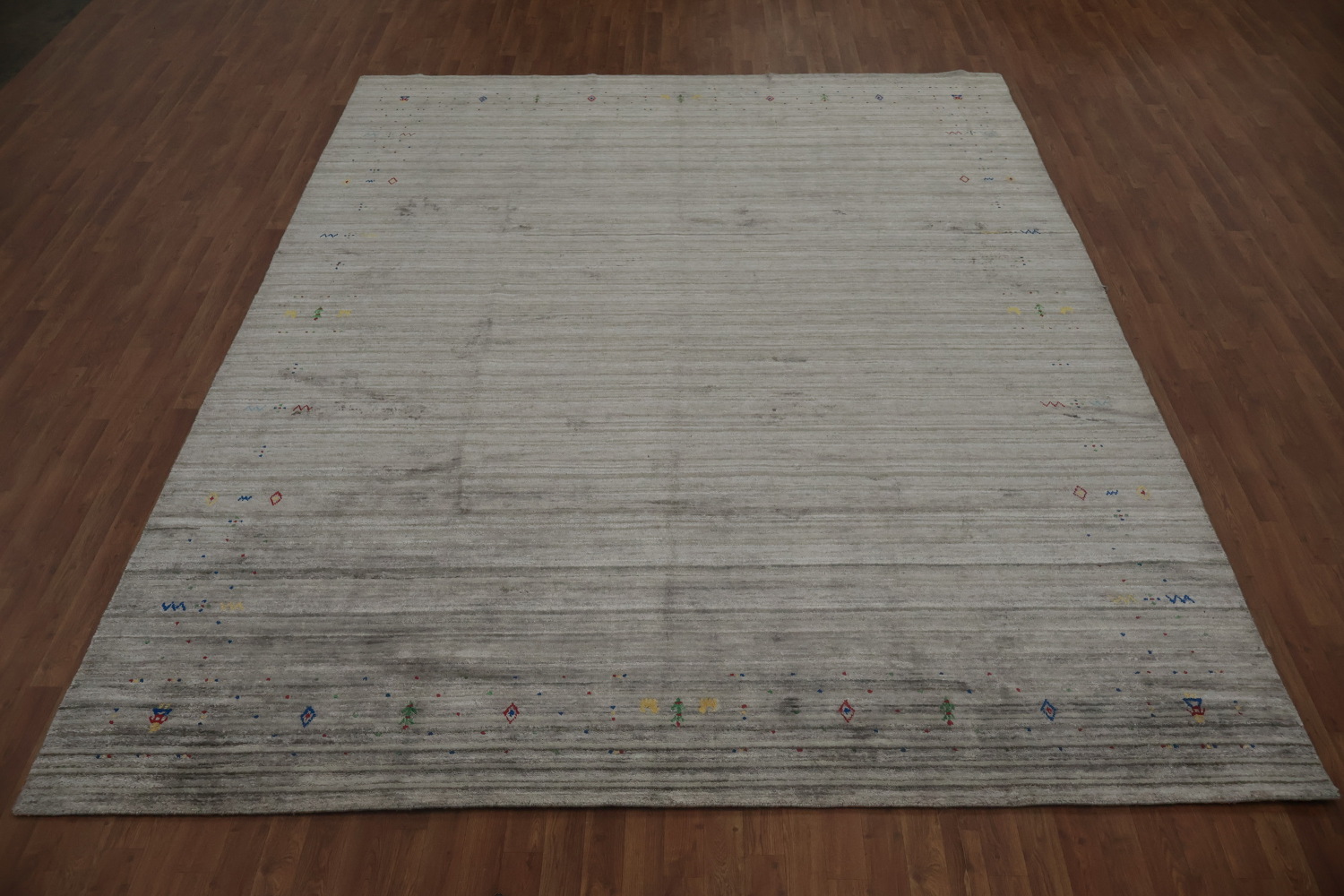 Hand-Knotted Gabbeh Area Rug 9x12 Featuring Subtle Color Details