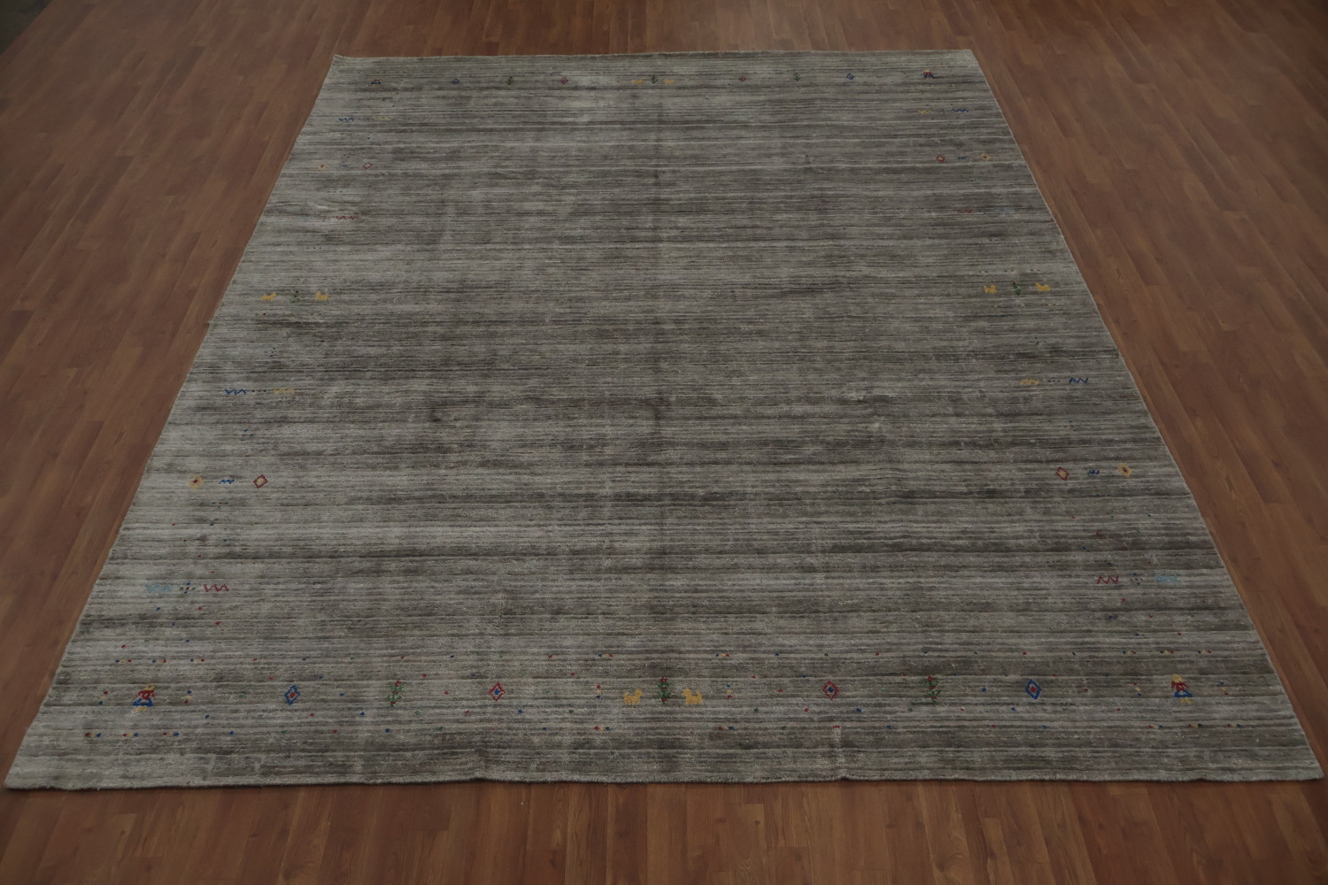 Hand-Knotted Gabbeh Area Rug 9x12 Featuring Subtle Color Details