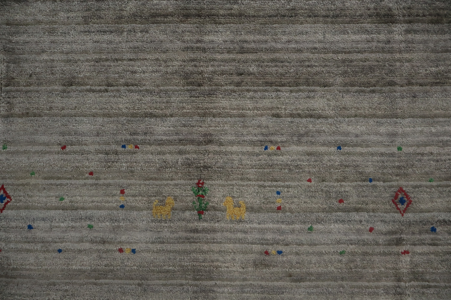 Hand-Knotted Gabbeh Area Rug 9x12 Featuring Subtle Color Details
