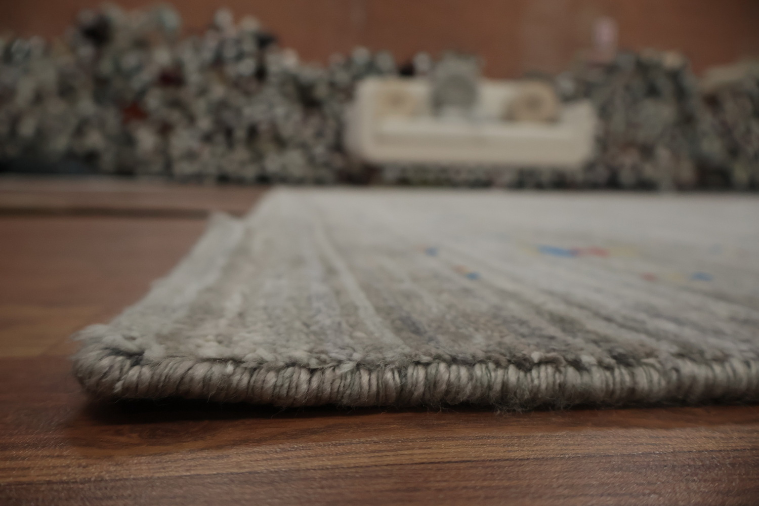 Hand-Knotted Gabbeh Area Rug 9x12 Featuring Subtle Color Details