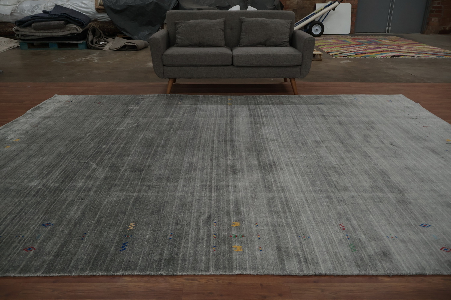Versatile Decorative Gabbeh Area Rug 9x12 with Subtle Textured Surface