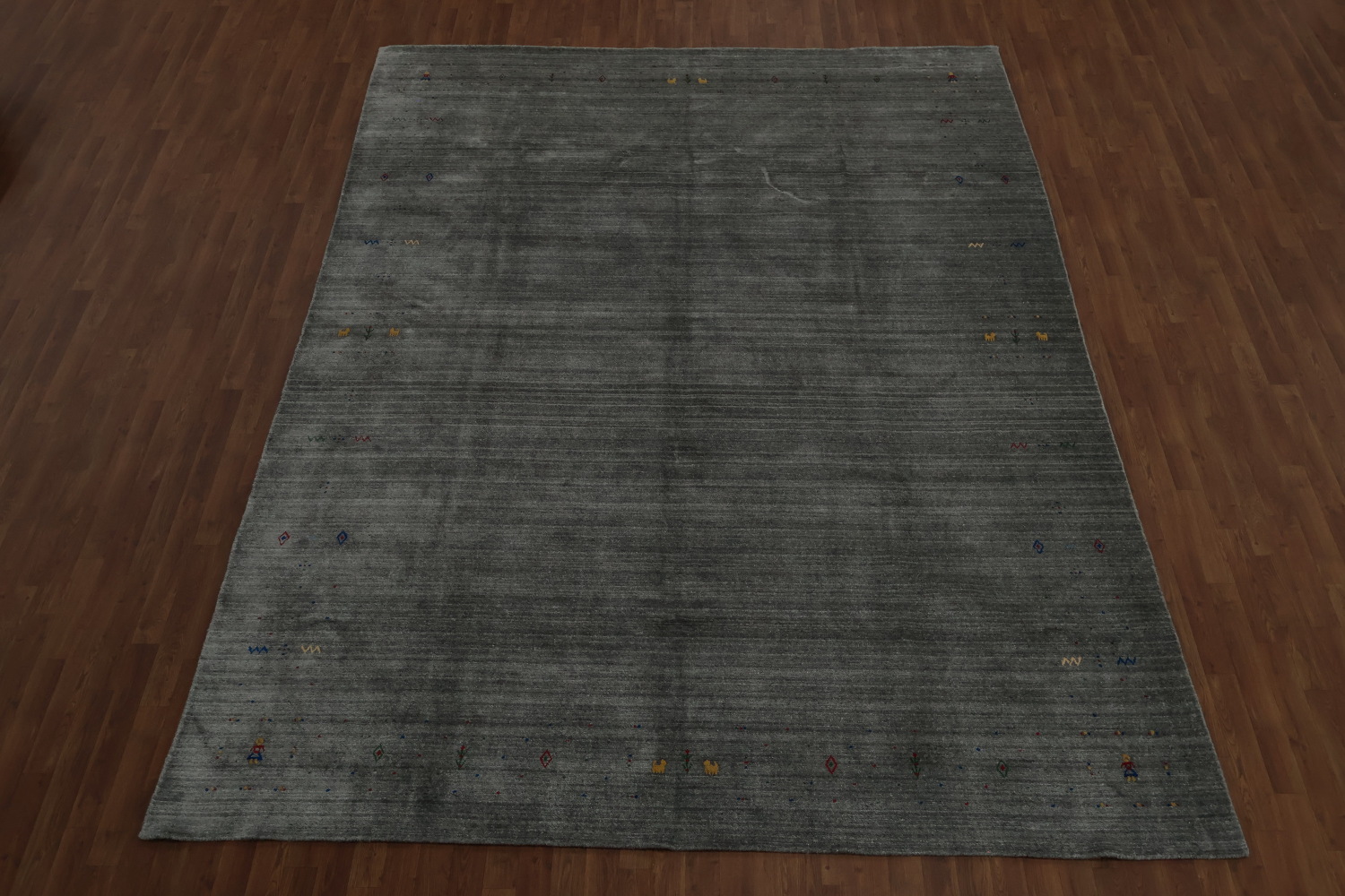 Versatile Decorative Gabbeh Area Rug 9x12 with Subtle Textured Surface