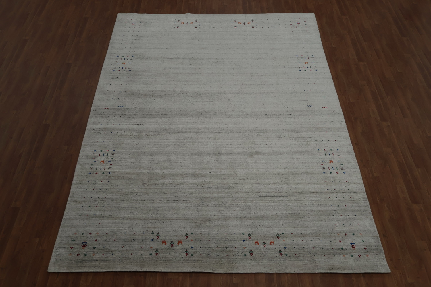 Elegance Gabbeh Area Rug 9x12 with Artistic Corner Embellishments