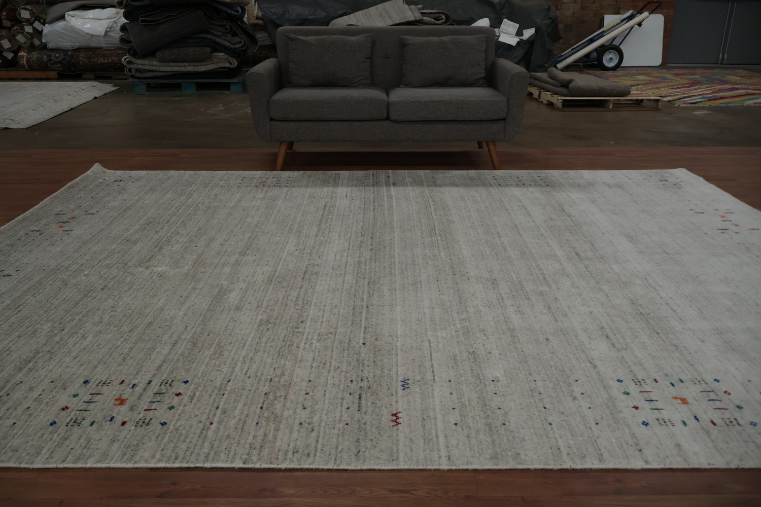 Elegance Gabbeh Area Rug 9x12 with Artistic Corner Embellishments