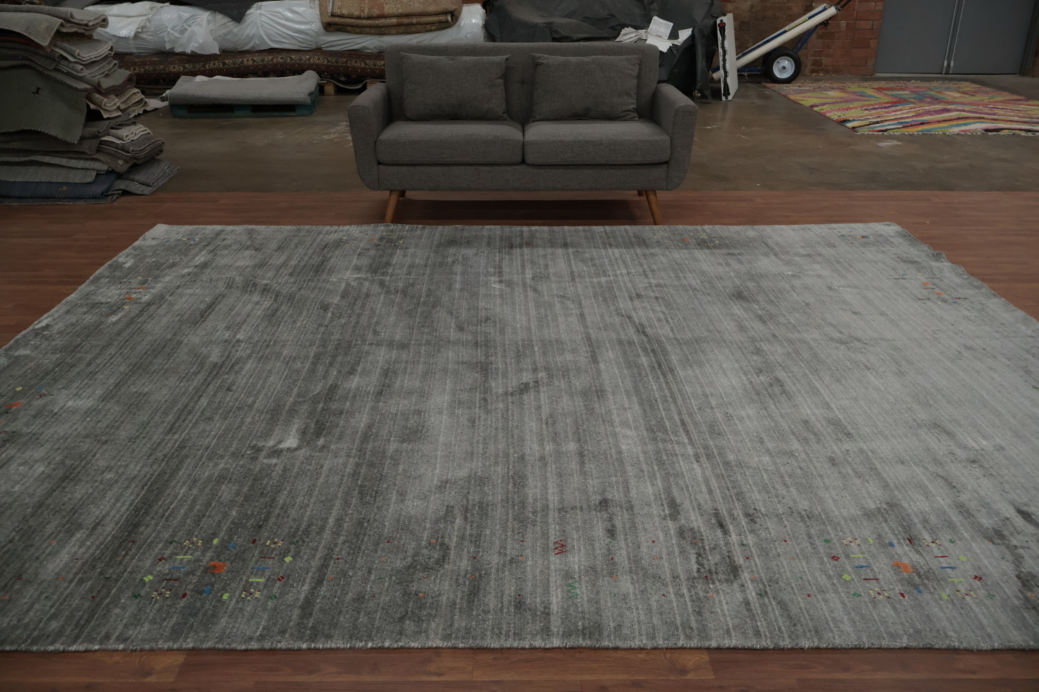 Luxurious Gray Gabbeh Area Rug 10x12 Enhancing Living Spaces