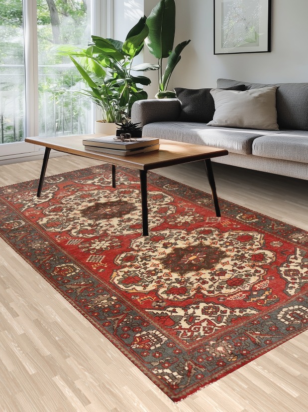 Vintage Wool Bakhtiari Persian Area Rug 5x10
