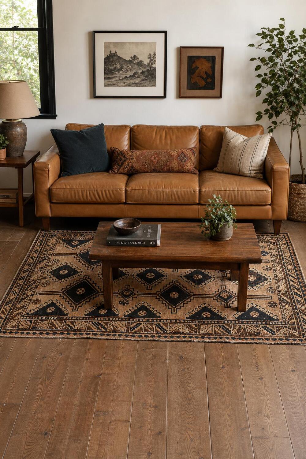 Antique Geometric Lori Persian Area Rug 6x9