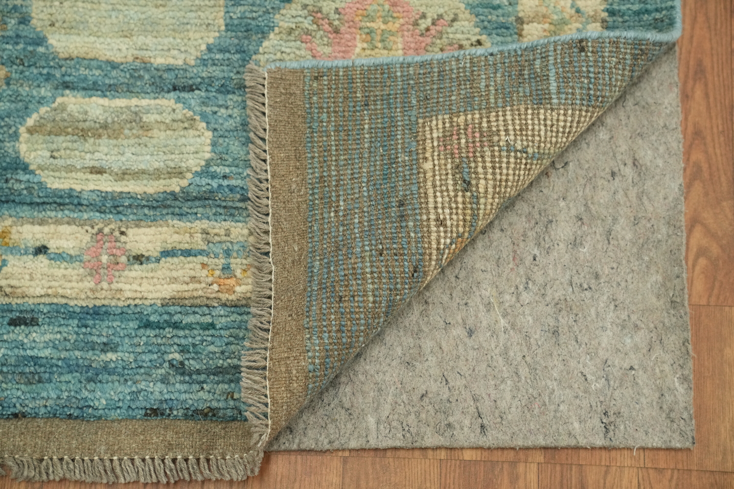 Vegetable Dye Teal Blue Oushak Turkish Area Rug 8x10