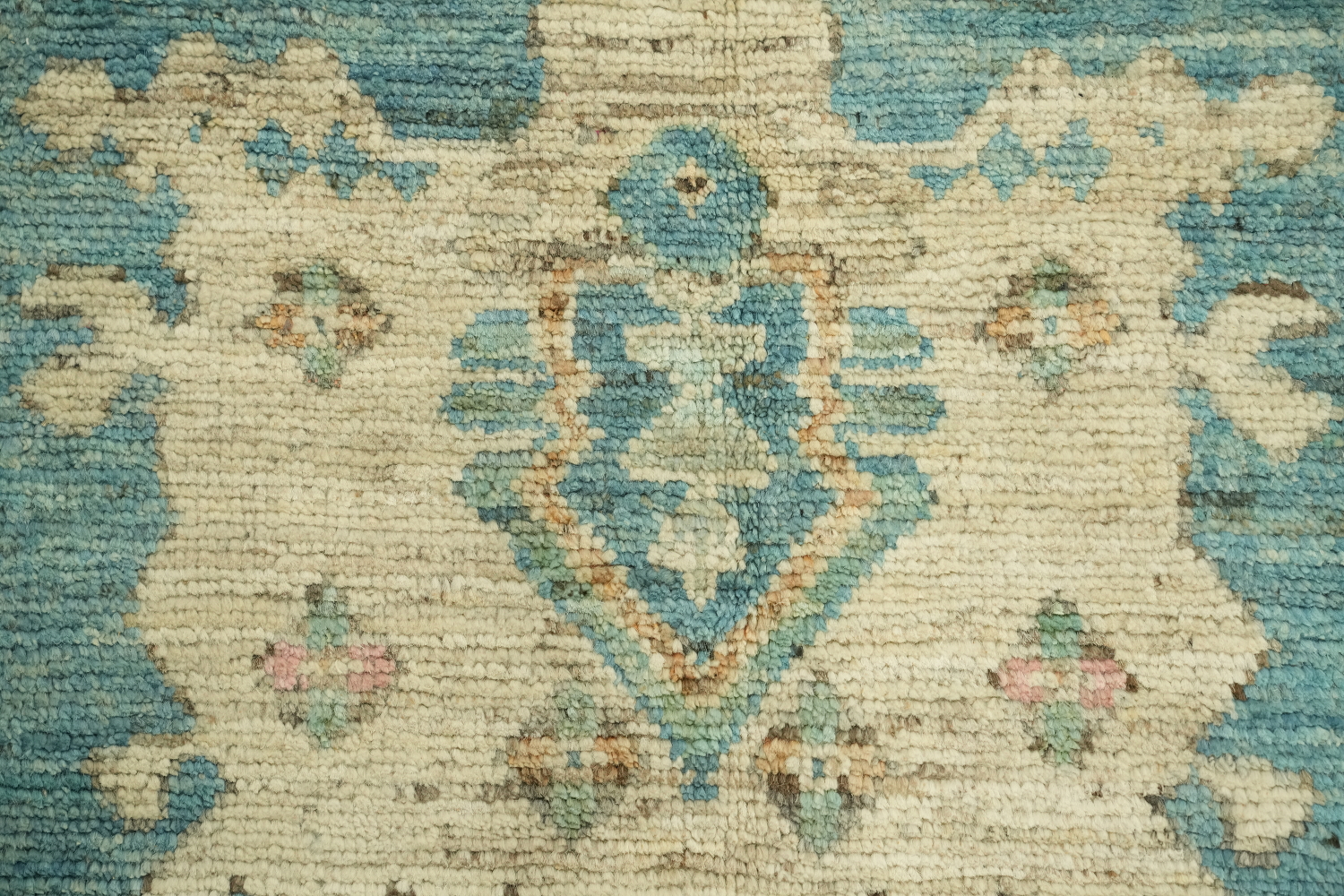 Vegetable Dye Teal Blue Oushak Turkish Area Rug 8x10