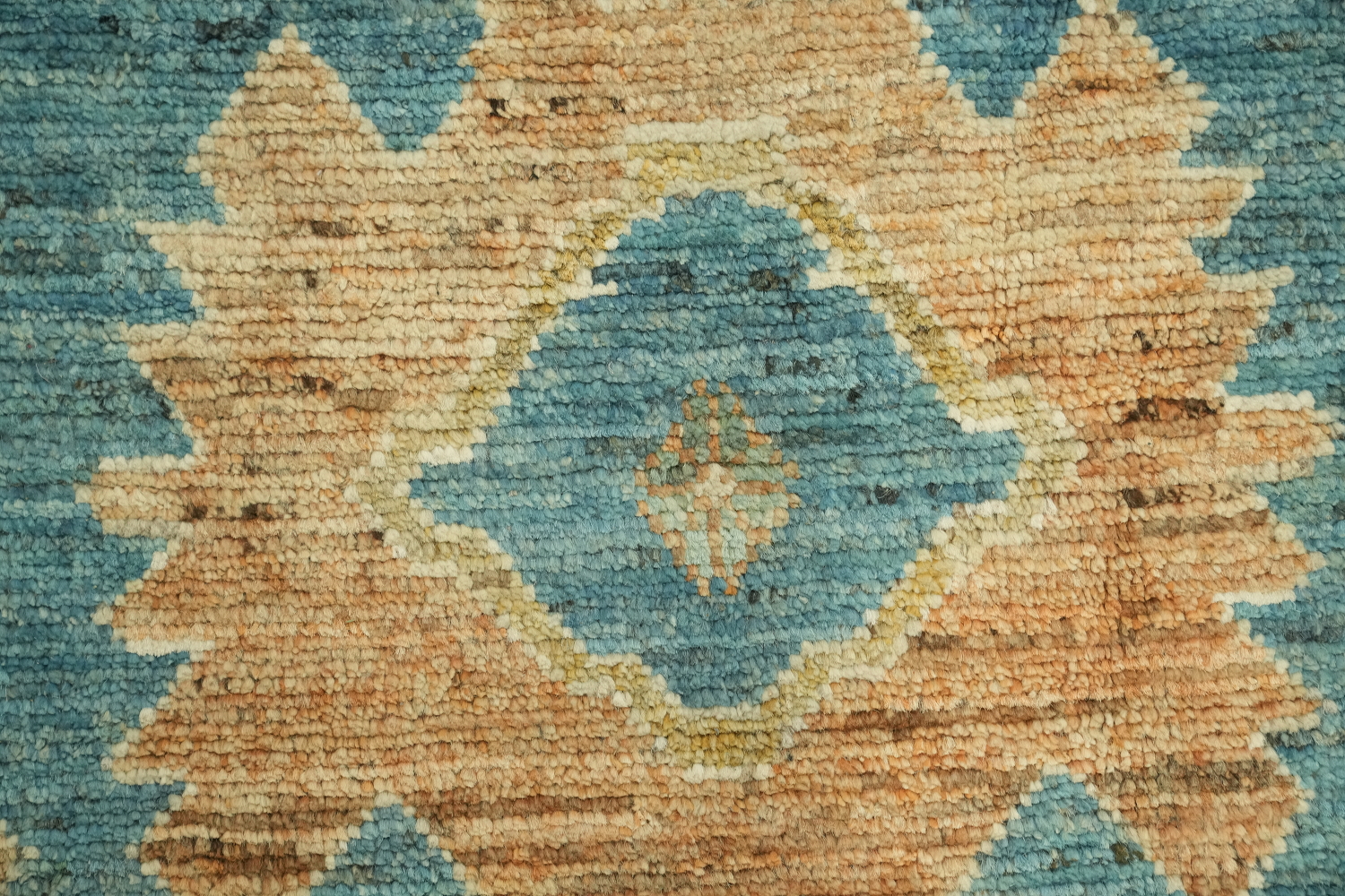 Vegetable Dye Teal Blue Oushak Turkish Area Rug 8x10