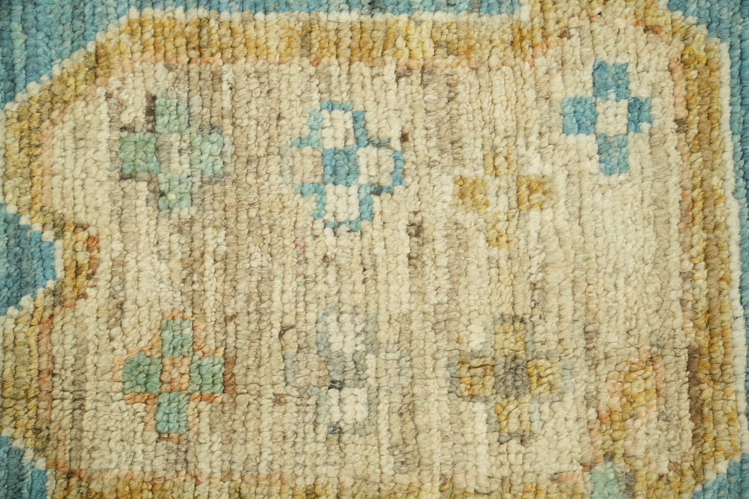 Vegetable Dye Teal Blue Oushak Turkish Area Rug 8x10