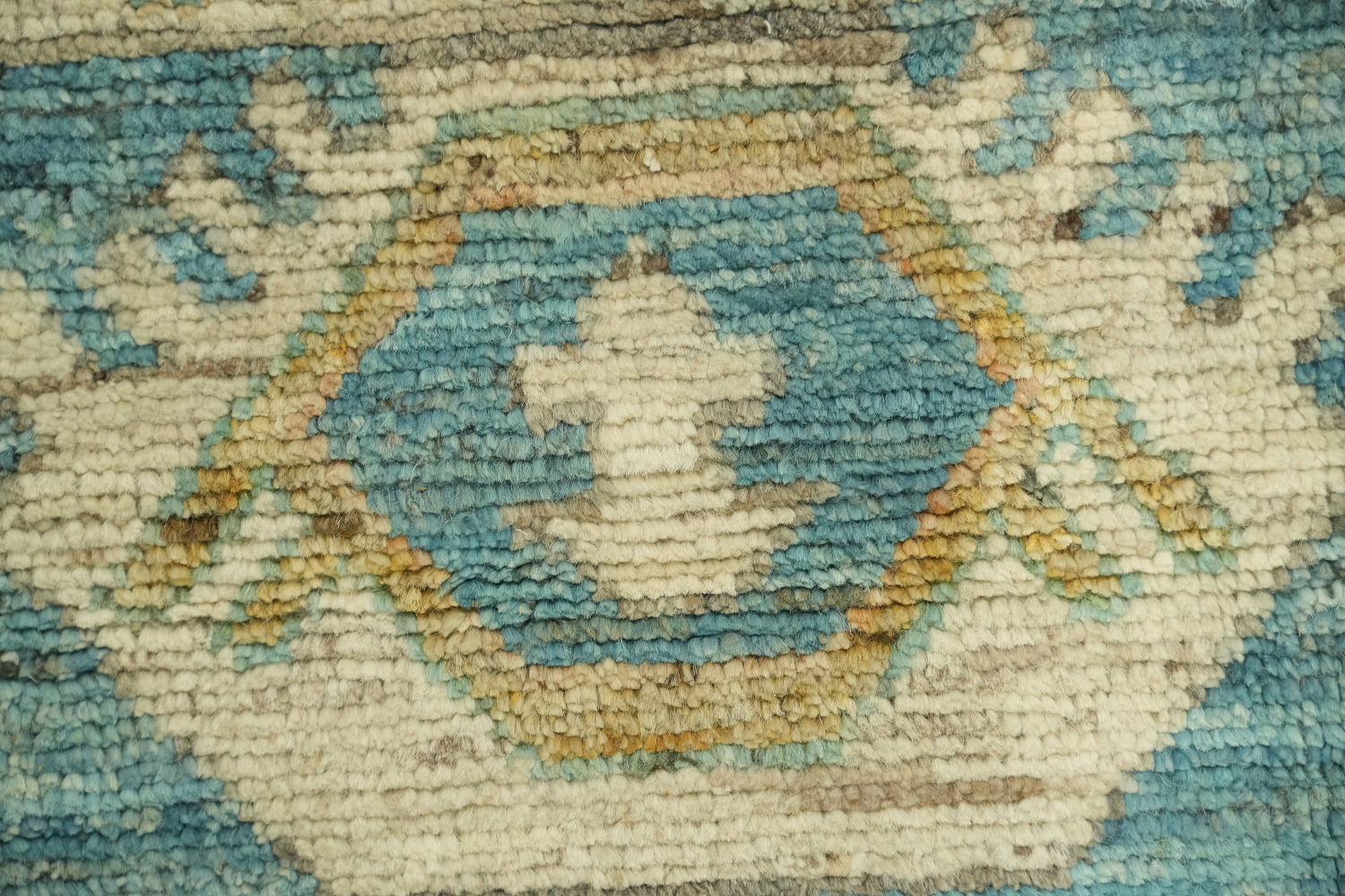 Vegetable Dye Teal Blue Oushak Turkish Area Rug 8x10