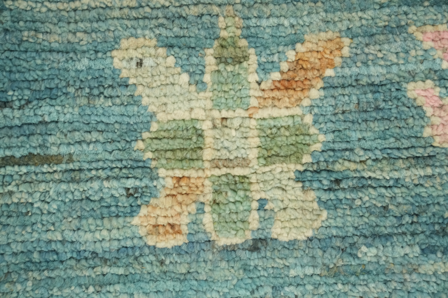 Vegetable Dye Teal Blue Oushak Turkish Area Rug 8x10