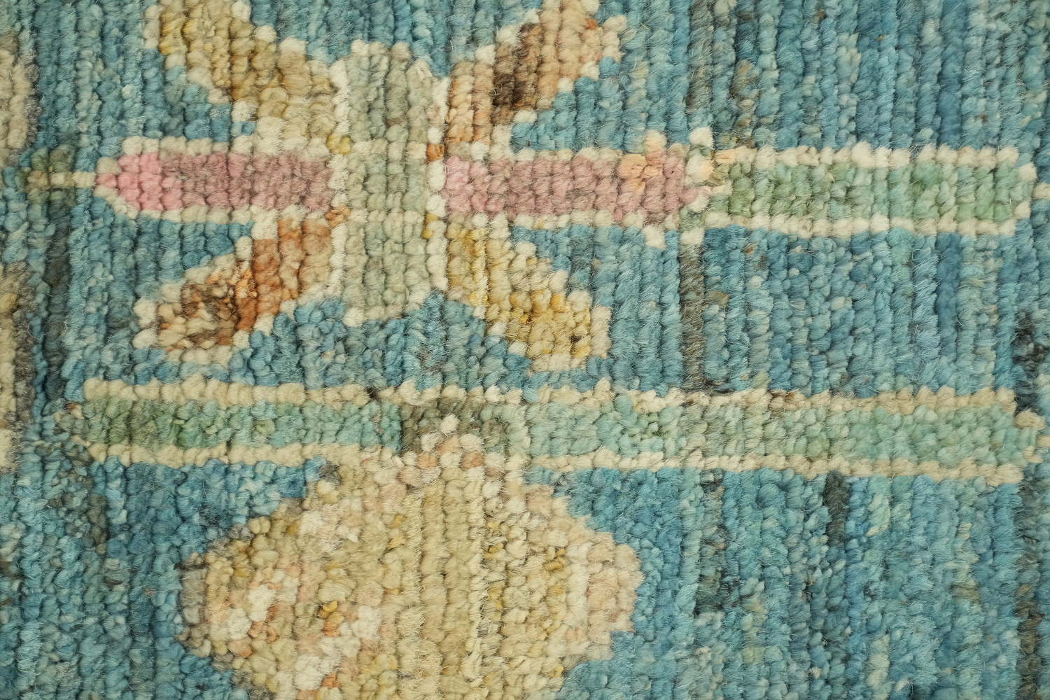 Vegetable Dye Teal Blue Oushak Turkish Area Rug 8x10