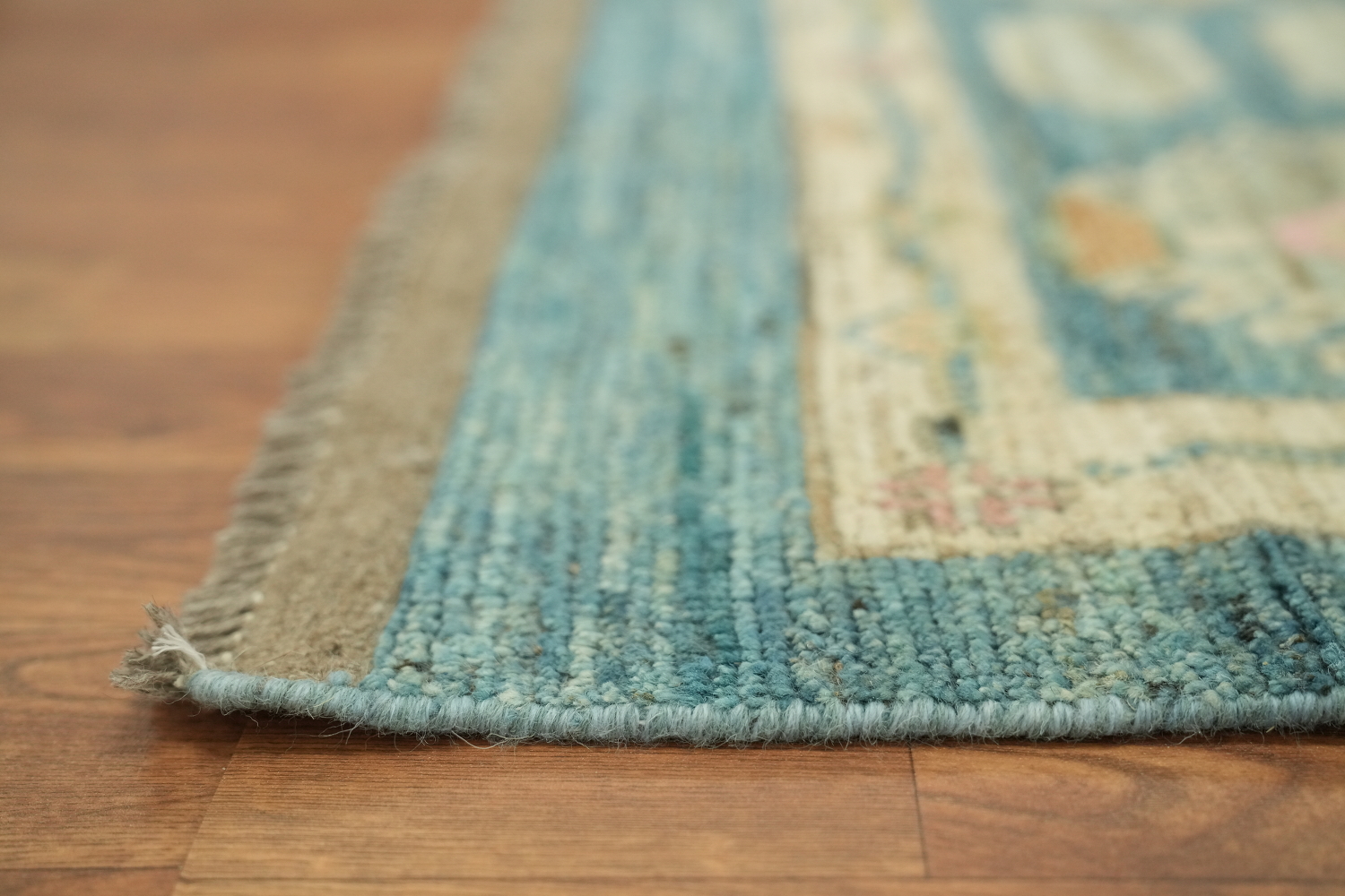 Vegetable Dye Teal Blue Oushak Turkish Area Rug 8x10