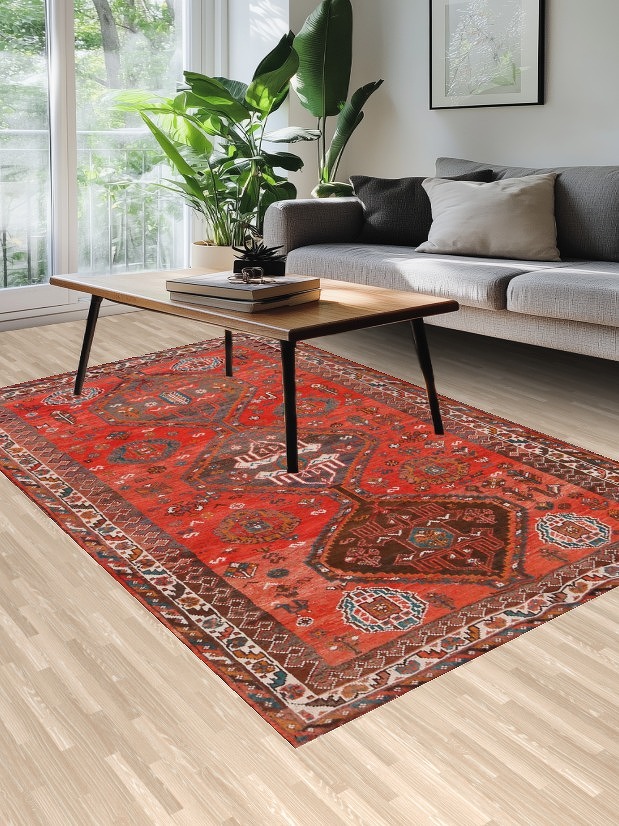 Tribal Geometric Shiraz Persian Area Rug 5x8