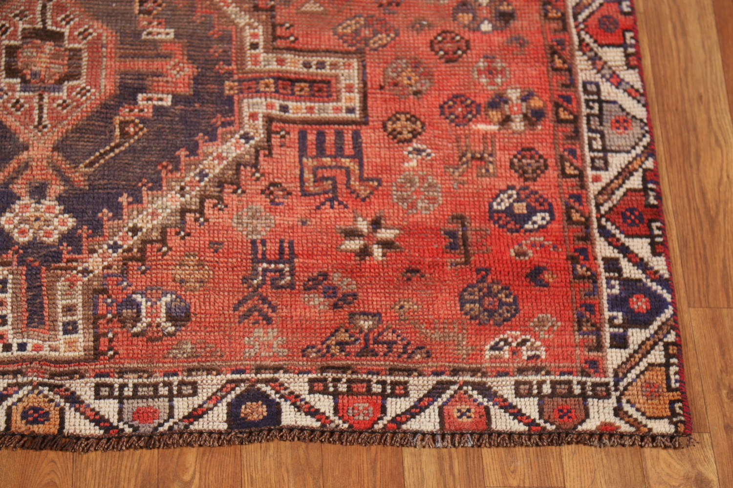 Antique Wool Shiraz Persian Rug 5x7