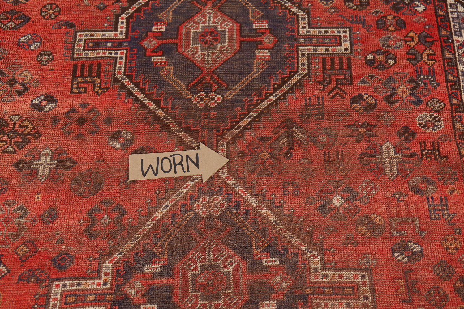 Antique Wool Shiraz Persian Rug 5x7