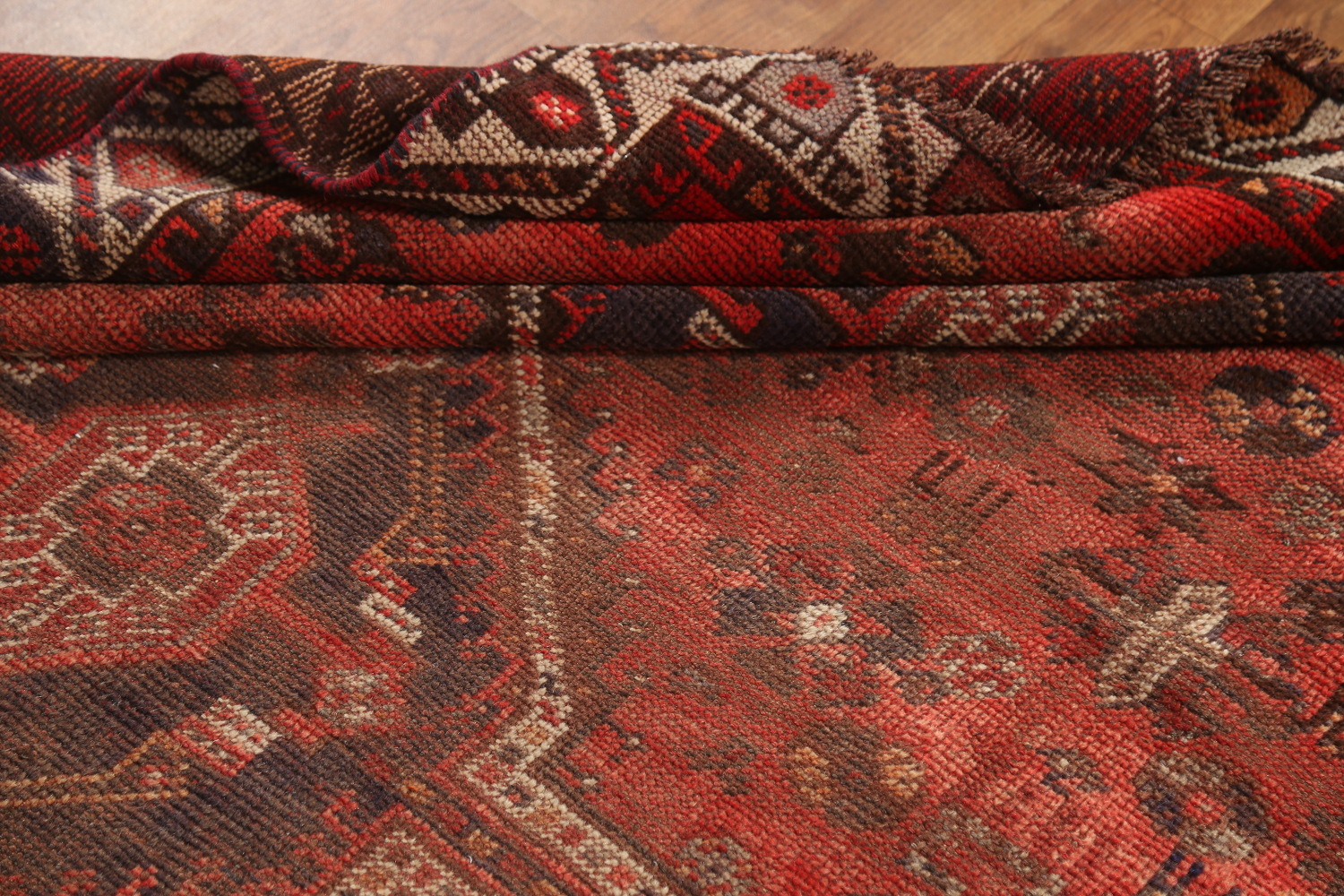 Antique Wool Shiraz Persian Rug 5x7