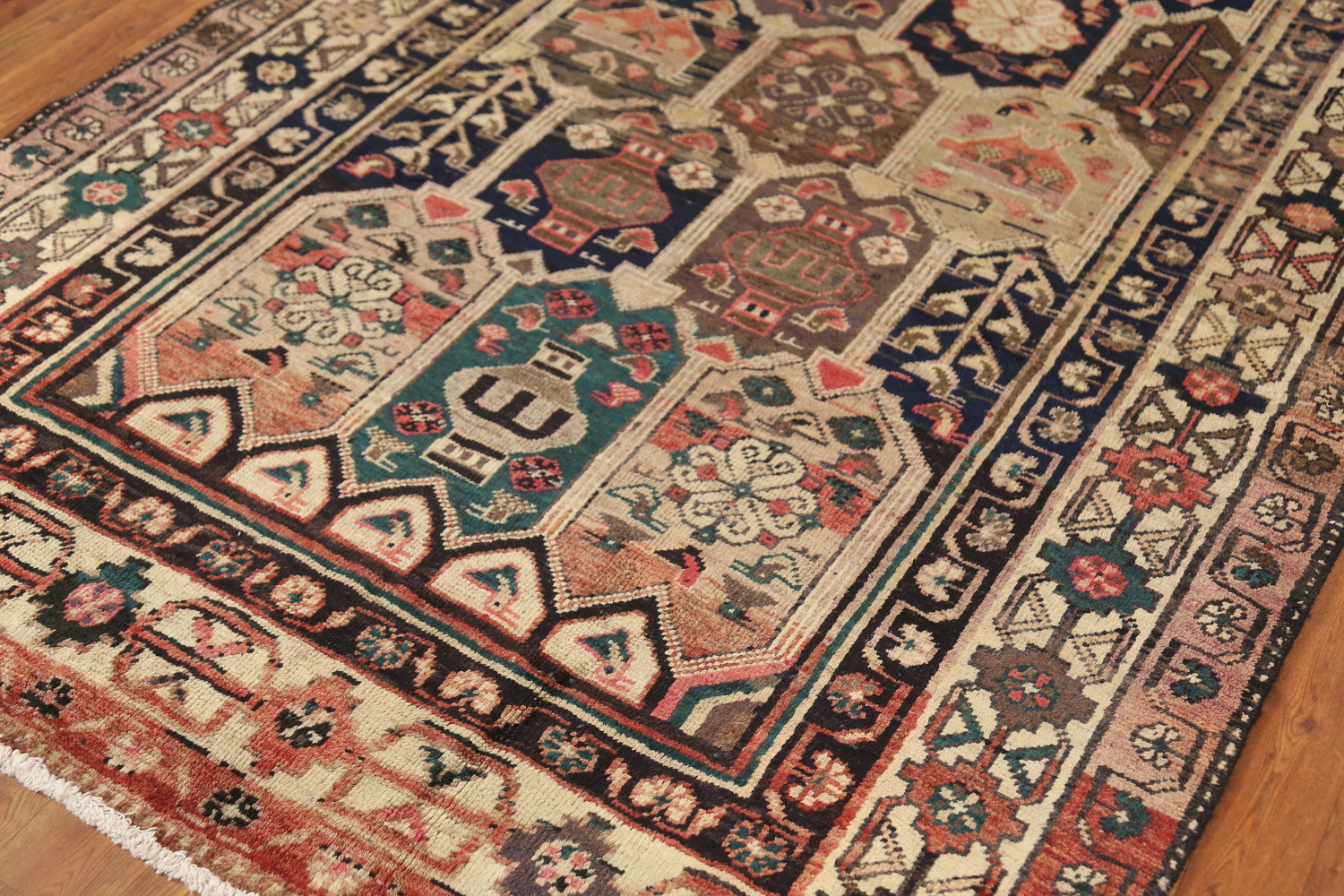 Antique Wool Mahal Persian Area Rug 5x9