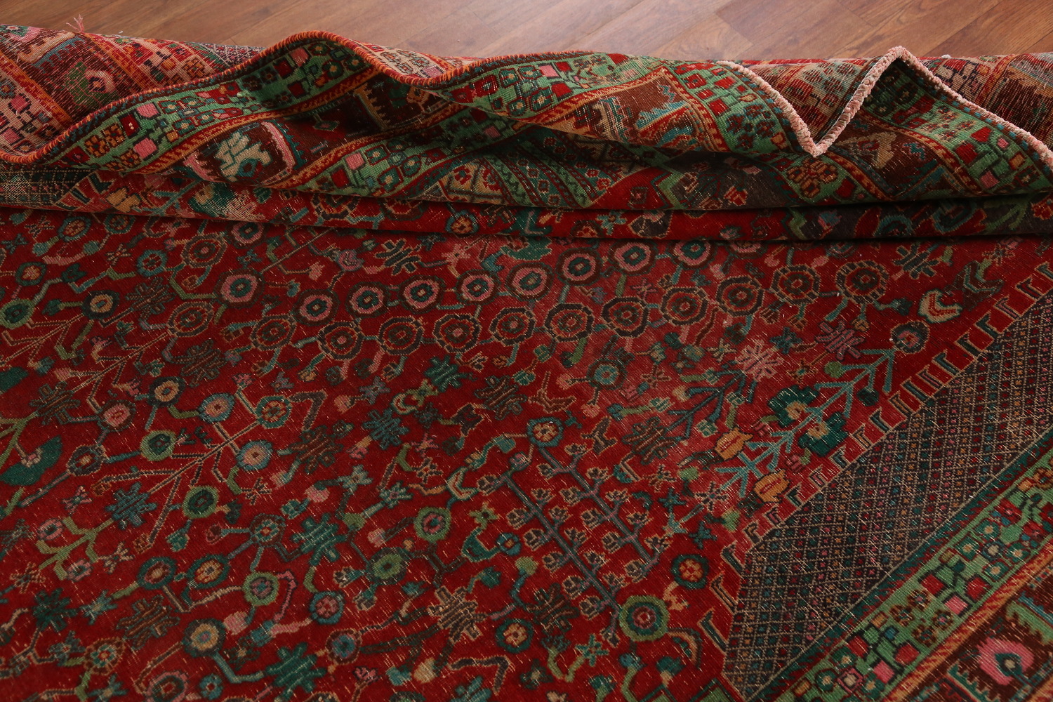 Antique Wool Shiraz Persian Area Rug 7x9