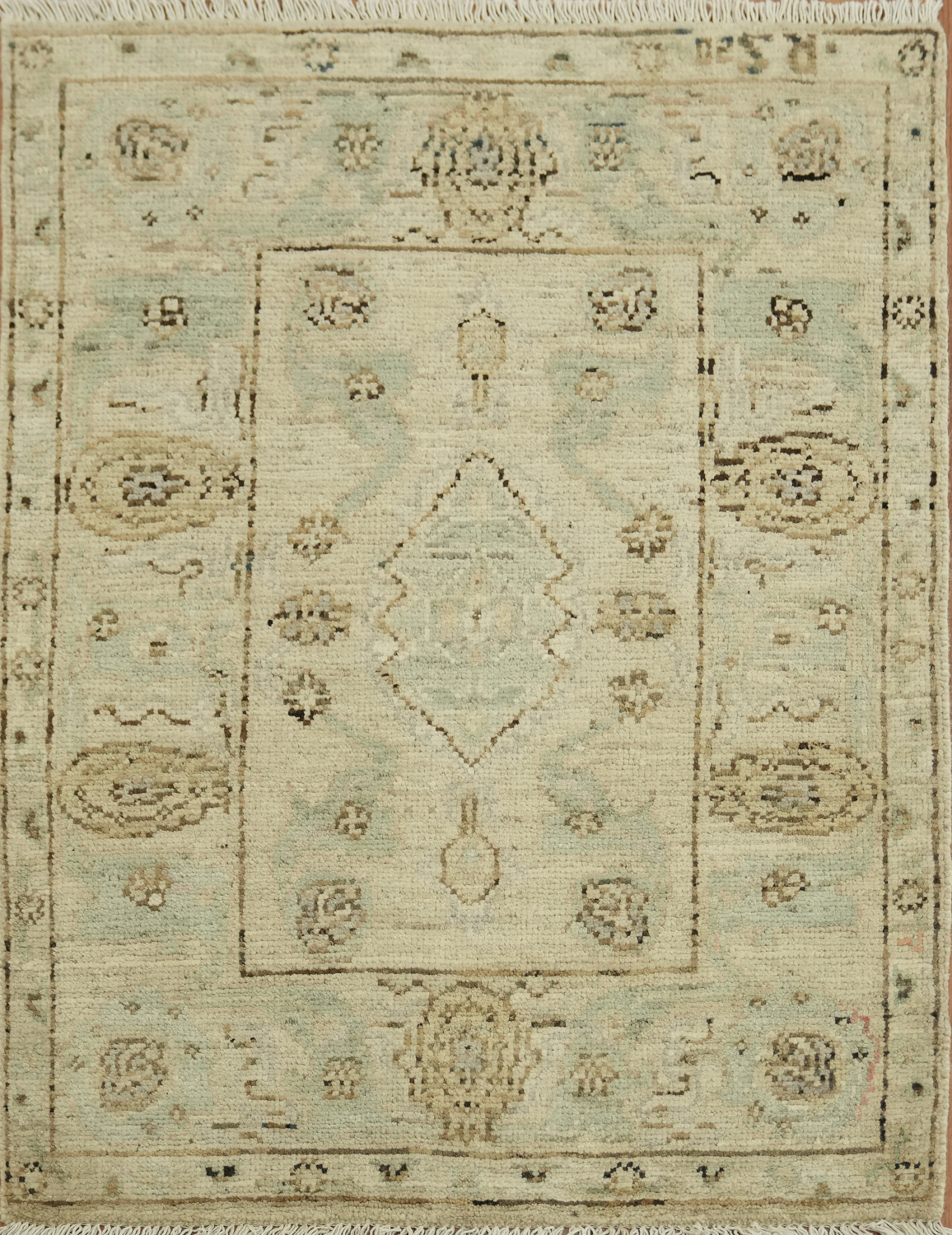 Vegetable Dye Oushak Turkish Rug 3x4