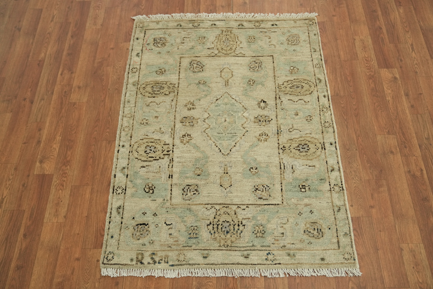 Vegetable Dye Oushak Turkish Rug 3x4