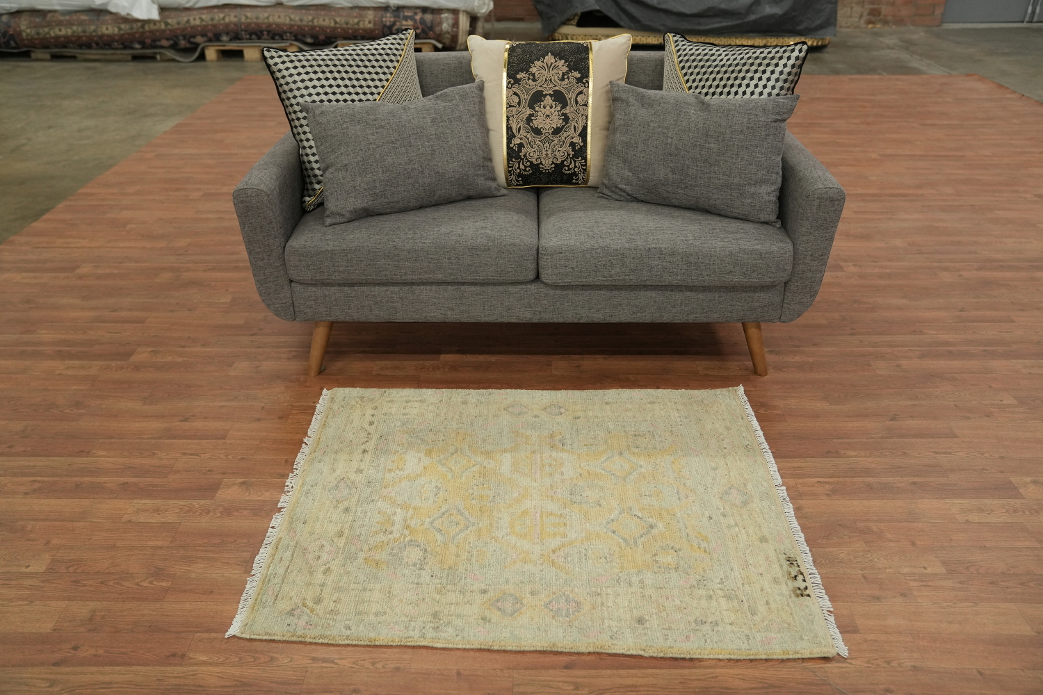 Vegetable Dye Oushak Turkish Rug 3x4