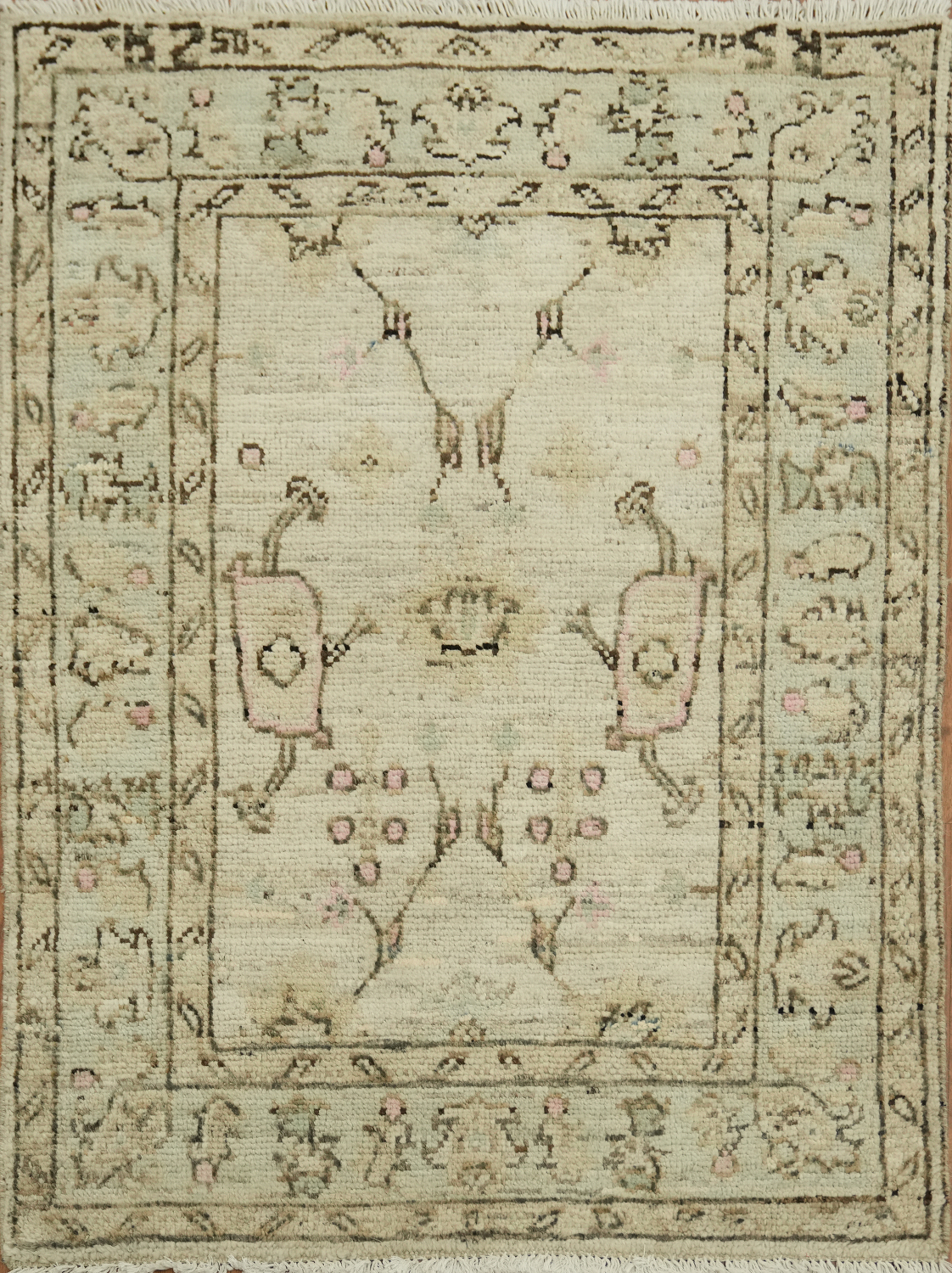 Earth Tone Wool Oushak Vegetable Dye Rug 3x4
