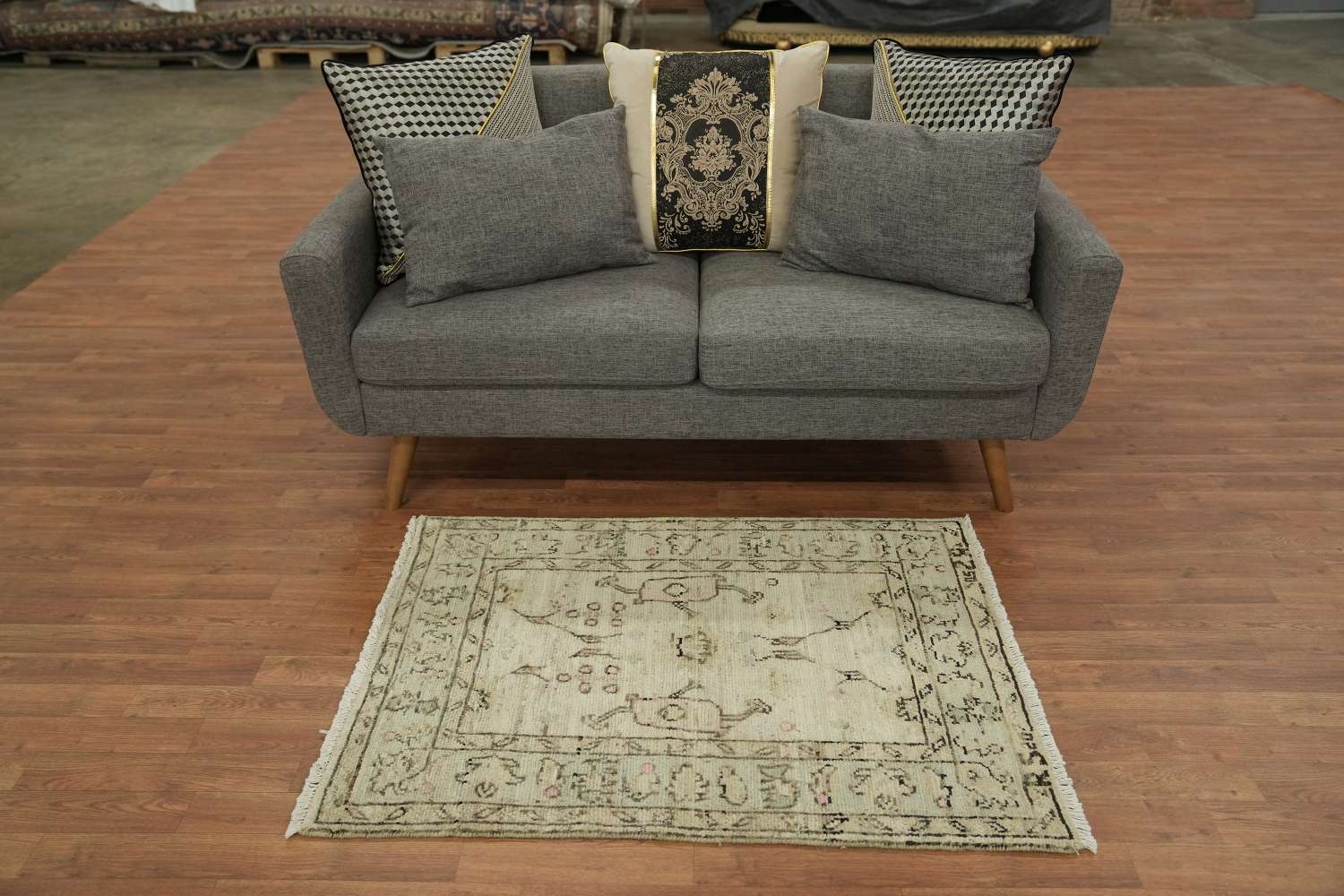 Earth Tone Wool Oushak Vegetable Dye Rug 3x4