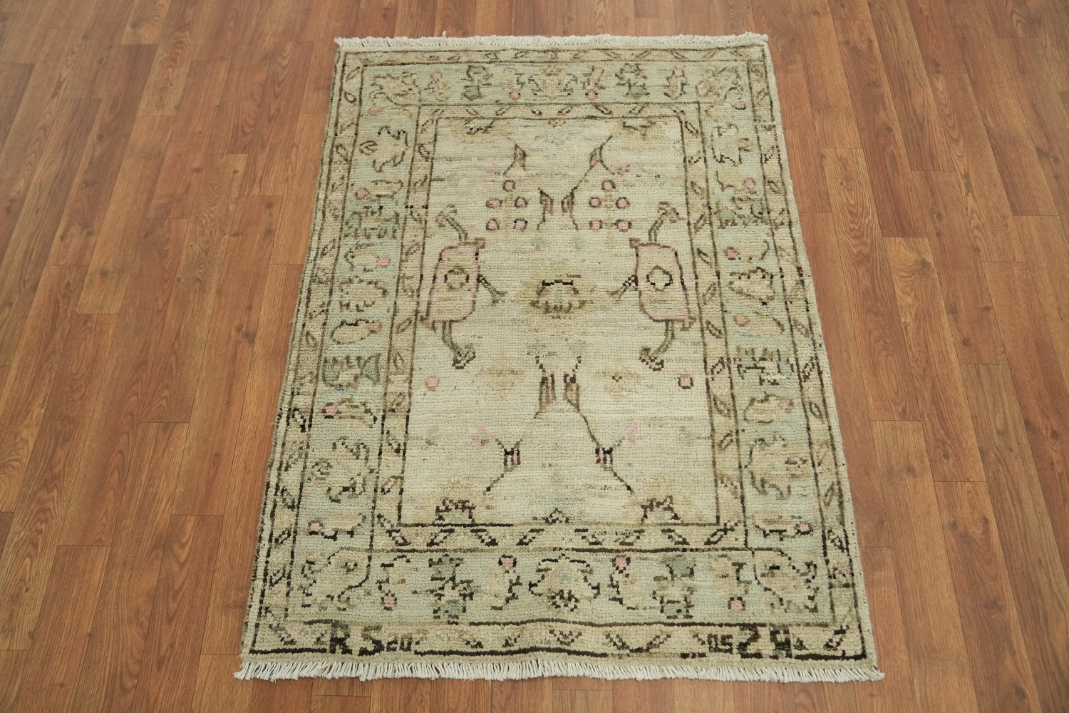 Earth Tone Wool Oushak Vegetable Dye Rug 3x4