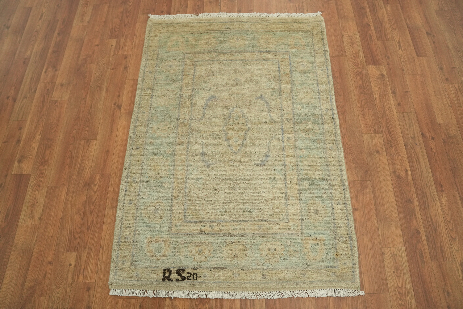 Vegetable Dye Oushak Turkish Foyer Rug 3x4