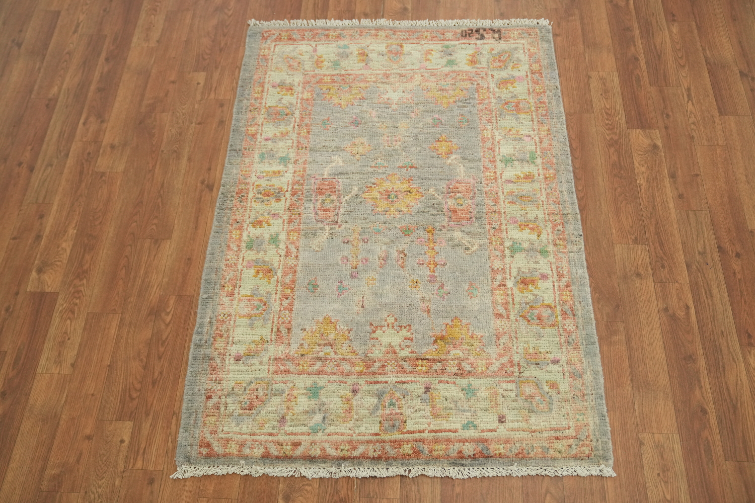 Vegetable Dye Oushak Turkish Foyer Rug 3x4