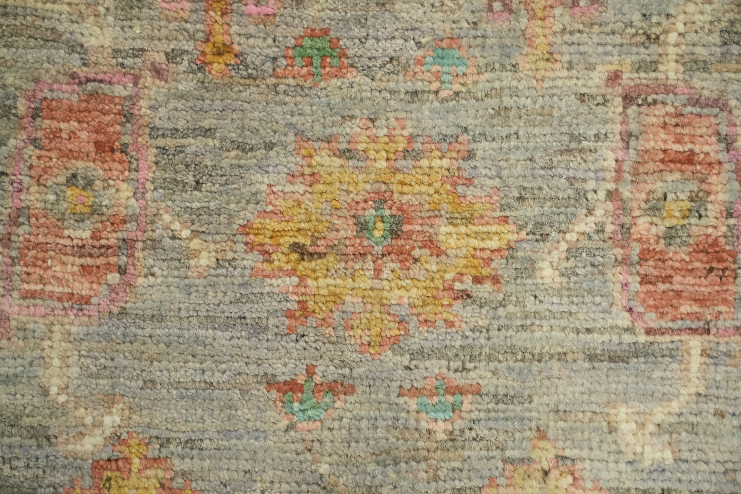 Vegetable Dye Oushak Turkish Foyer Rug 3x4