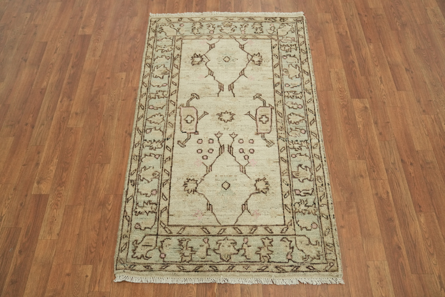 Earth Tone Wool Oushak Vegetable Dye Rug 3x5