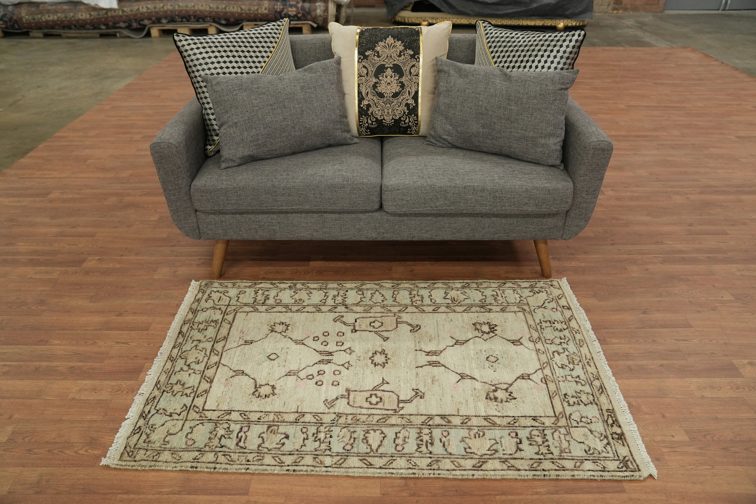Earth Tone Wool Oushak Vegetable Dye Rug 3x5