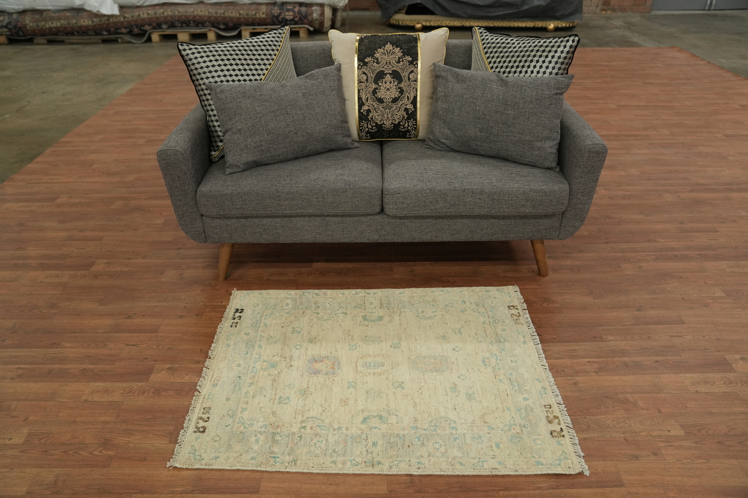 Vegetable Dye Oushak Turkish Rug 3x4