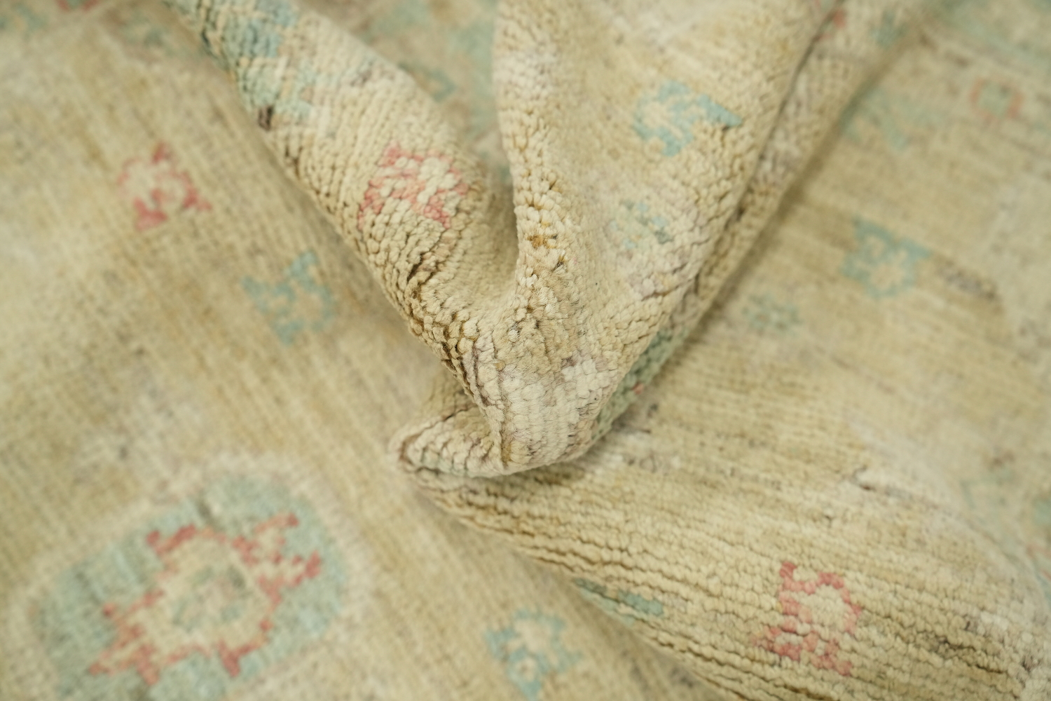 Vegetable Dye Oushak Turkish Foyer Rug 3x4