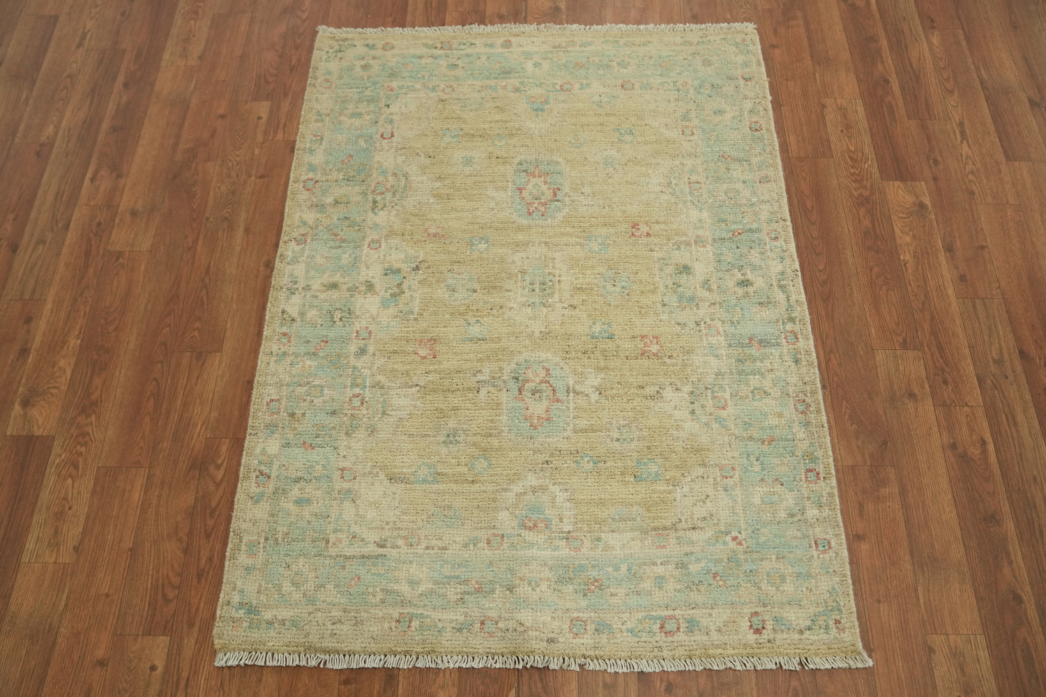 Vegetable Dye Oushak Turkish Foyer Rug 3x4