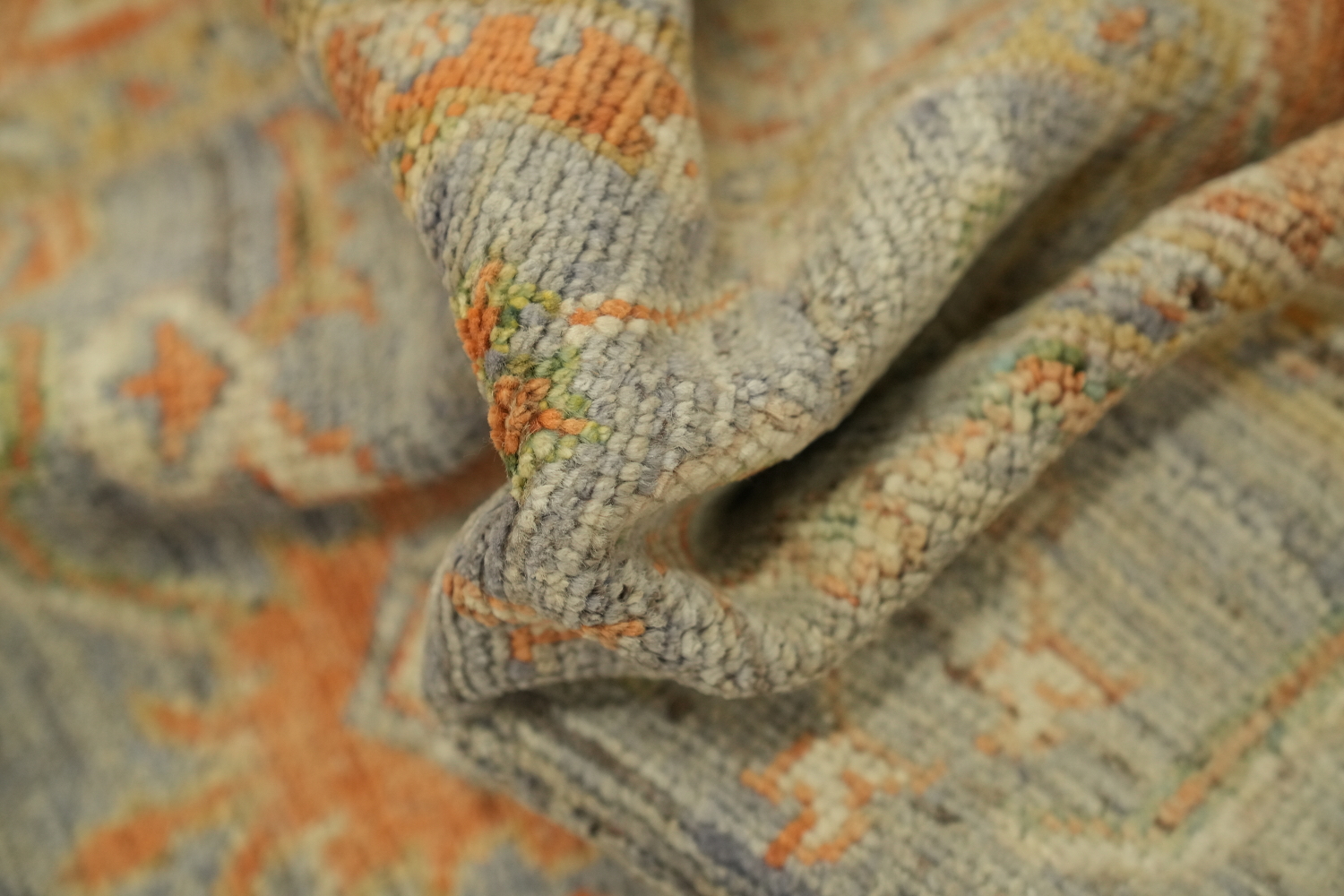 Vegetable Dye Oushak Turkish Rug 3x4