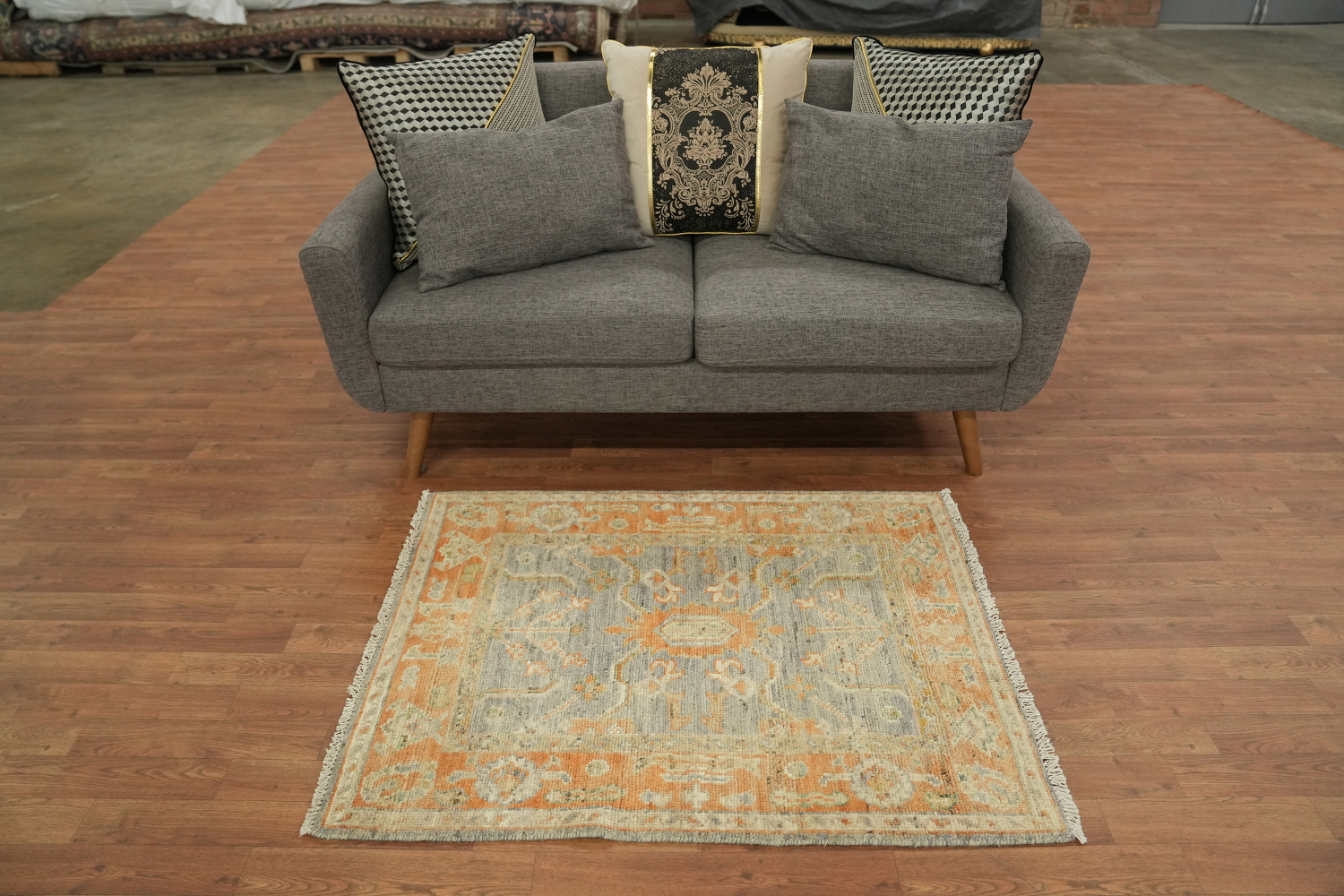 Vegetable Dye Oushak Turkish Rug 3x4