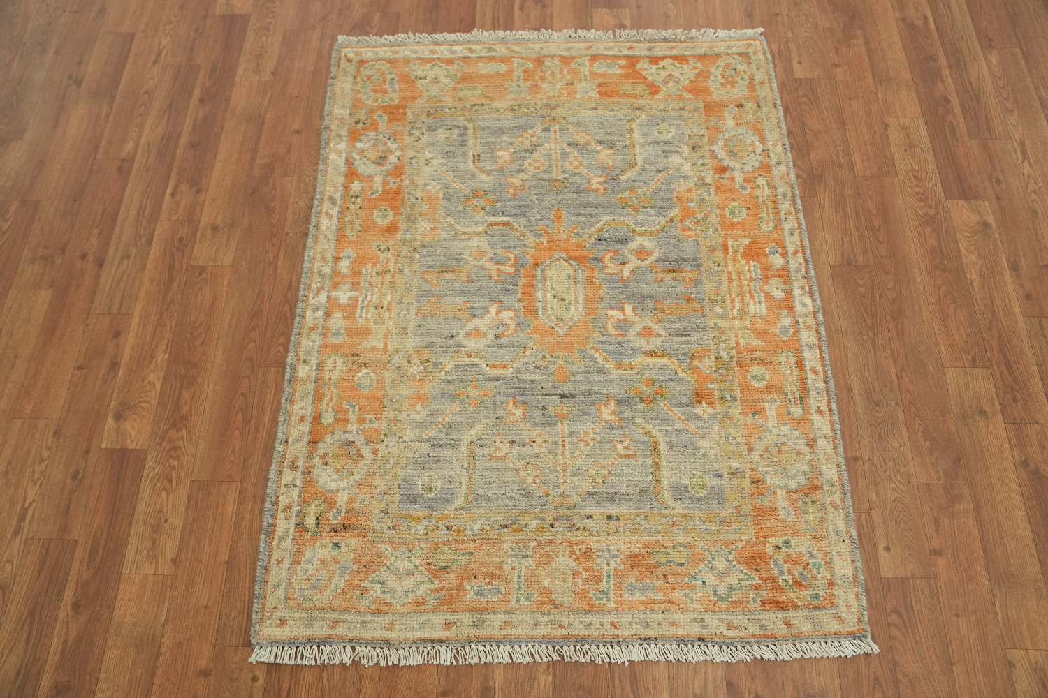 Vegetable Dye Oushak Turkish Rug 3x4
