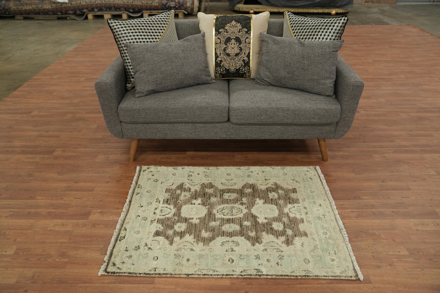 Earth Tone Oushak Vegetable Dye Rug 3x4