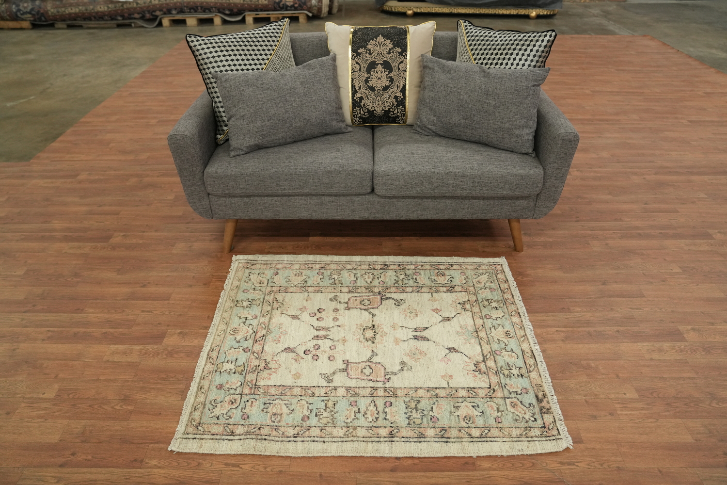 Earth Tone Wool Oushak Vegetable Dye Rug 3x4