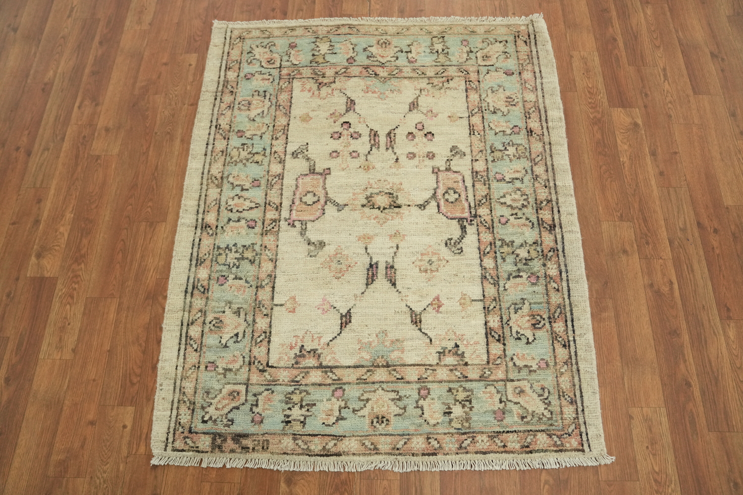 Earth Tone Wool Oushak Vegetable Dye Rug 3x4
