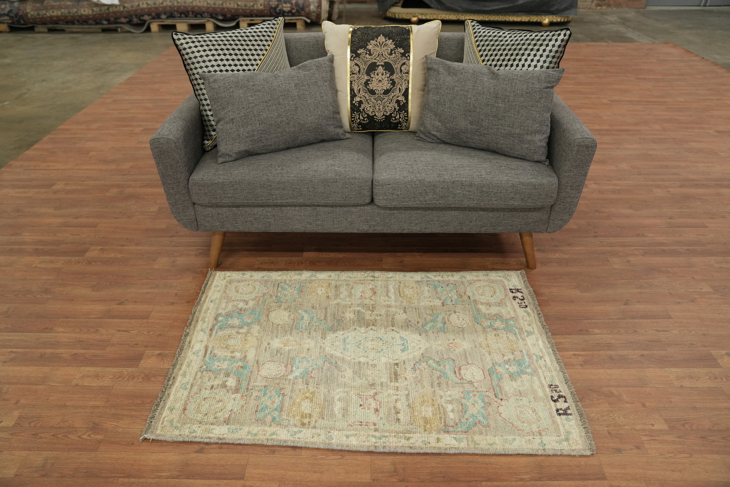 Vegetable Dye Oushak Turkish Rug 3x4