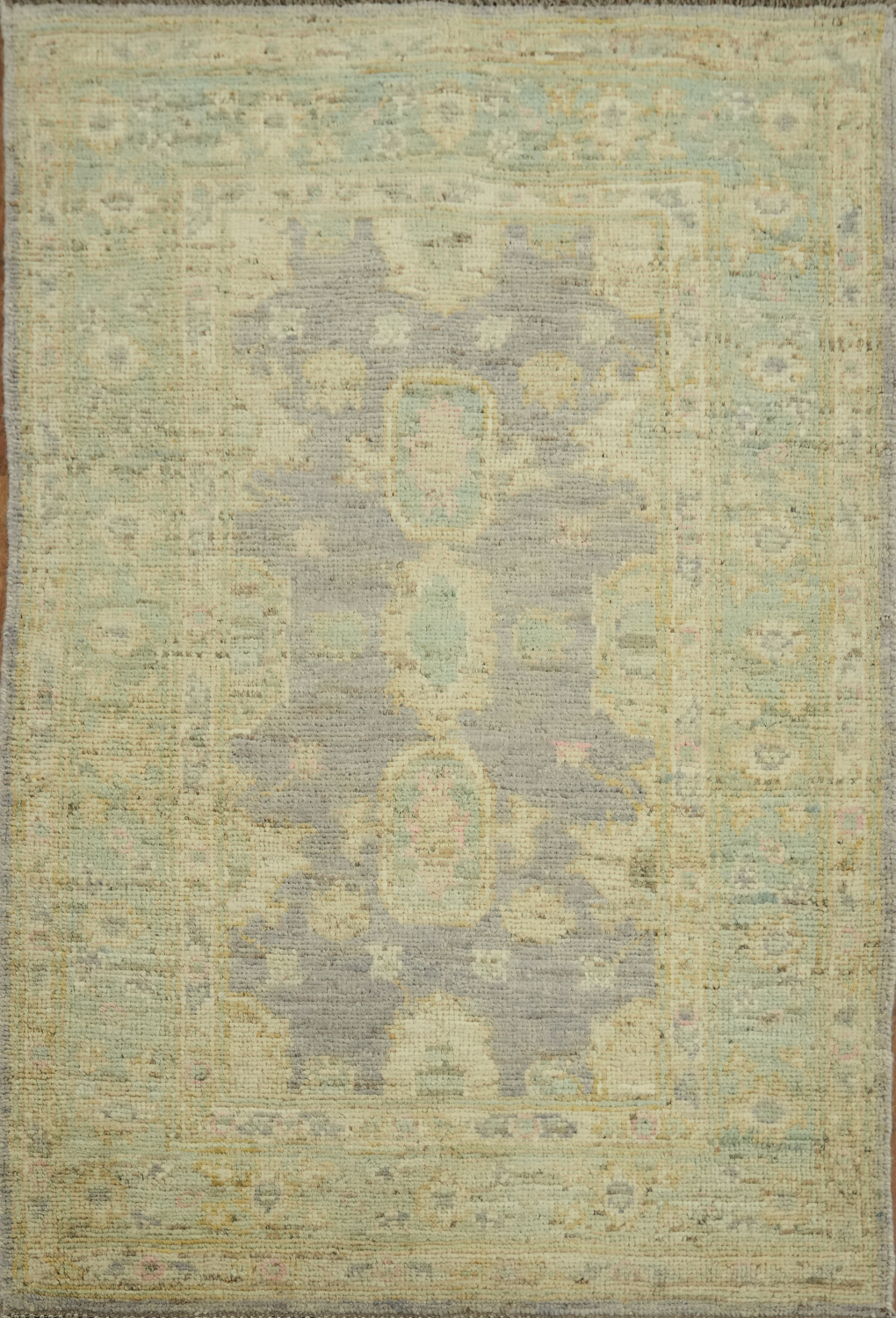 Vegetable Dye Wool Oushak Turkish Rug 3x5