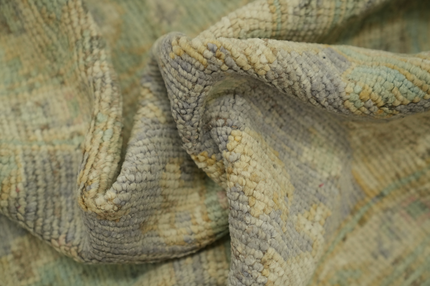 Vegetable Dye Wool Oushak Turkish Rug 3x5
