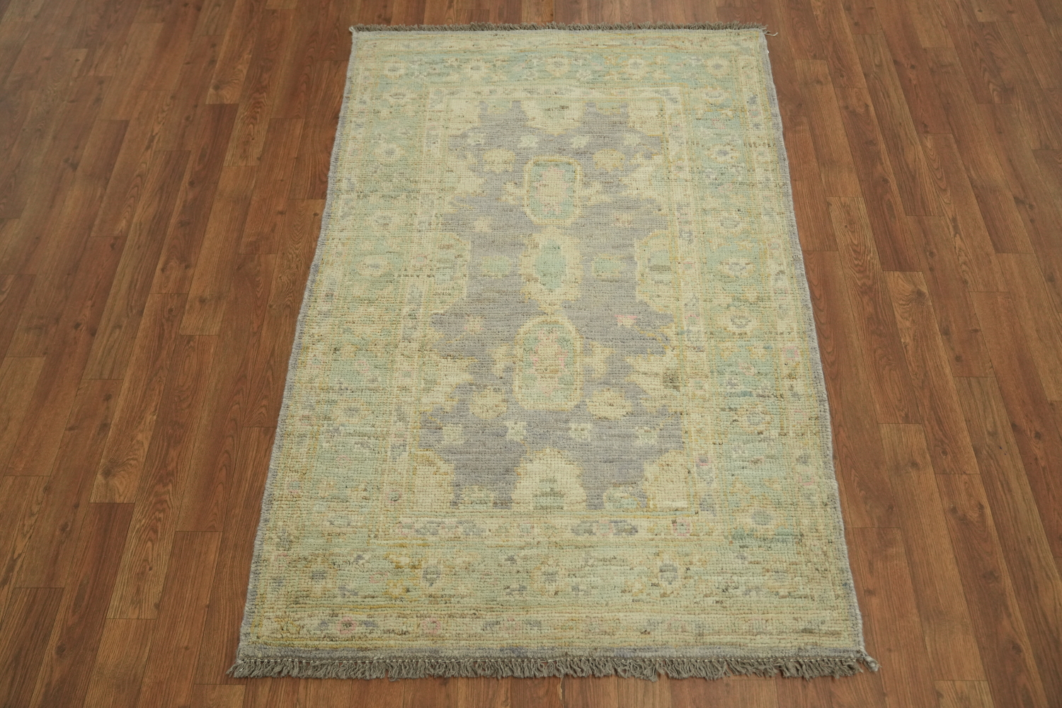 Vegetable Dye Wool Oushak Turkish Rug 3x5